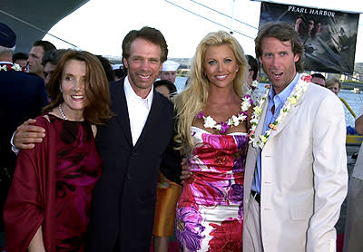 Mr. and Mrs. Jerry Bruckheimer with "Playboy" Playmate Lisa Dergan and Michael Bay aboard the USS John C. Stennis at the Honolulu, Hawaii premiere of Touchstone Pictures' Pearl Harbor