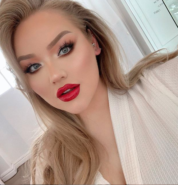 NikkieTutorials on Instagram with red lipstick