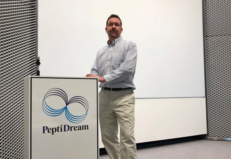 Patrick Reid, President and CEO of PeptiDream Inc, poses for a photograph at the company headquarters in Kawasaki, Japan