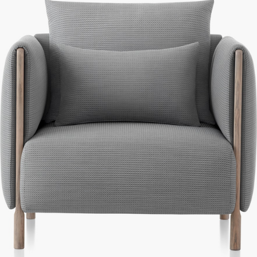 light gray Herman Miller ColourForm Club Chair against white background