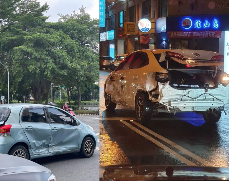 ▲各地網友也貼出照片指出，許多車主出車禍後都不修車還開上路，讓用路人都閃得遠遠的。（圖/路上觀察學院）