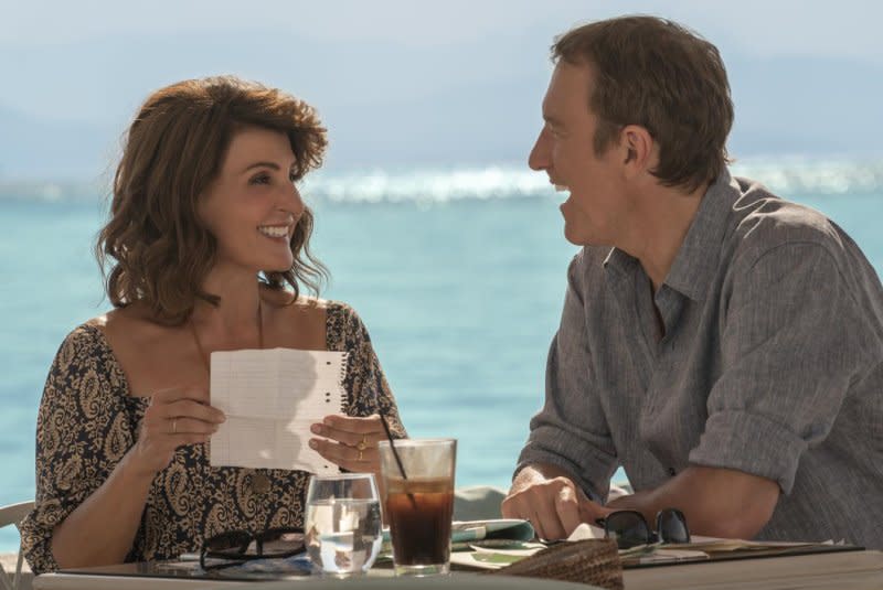 Toula (Nia Vardalos) and Ian (John Corbett) visit Greece. Photo courtesy of Focus Features