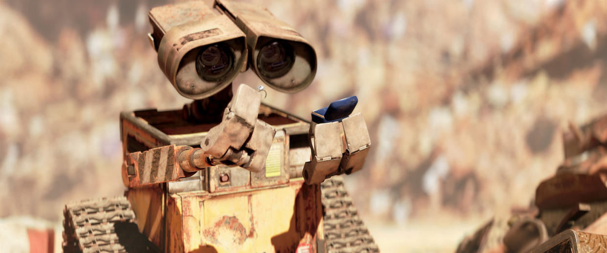 Wall-E patrols an empty Earth in Andrew Stanton's Wall-E. (Photo: ©Walt Disney Studios Motion Pictures/courtesy Everett Collection)