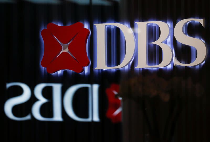 DBS signages are seen in Singapore