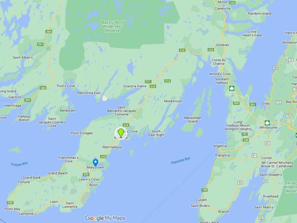William Picco of Marystown was drunk when his vehicle crashed near Rushoon, on Newfoundland's Burin Peninsula.  (Google Maps - image credit)