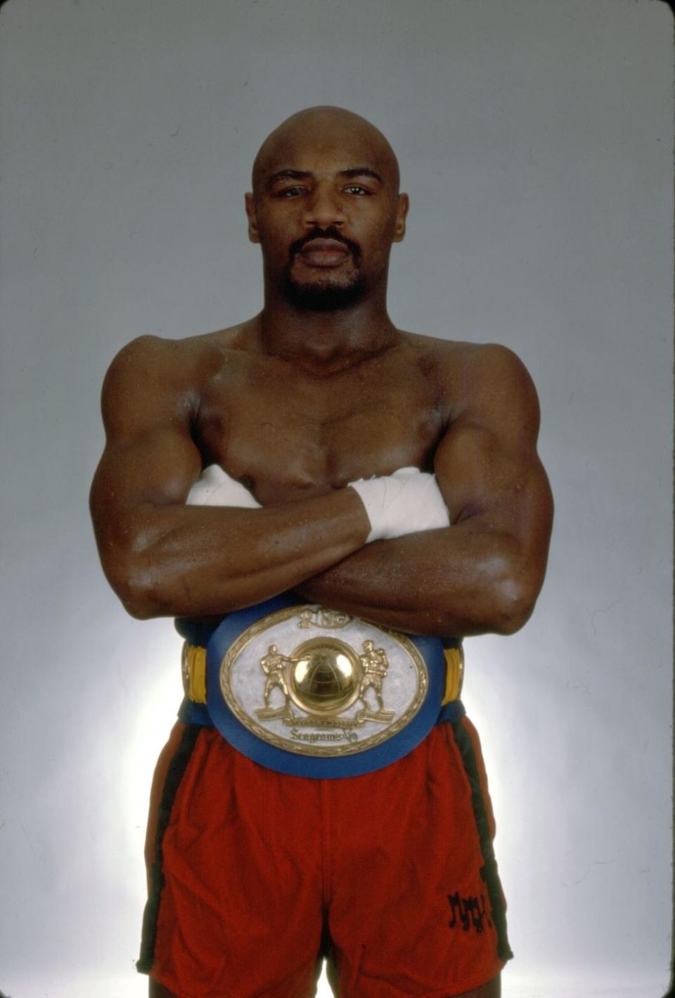 <p>Boxer "Marvelous" Marvin Hagler broke the record for athlete who <a href="https://www.celebritynetworth.com/articles/sports-news/difference-three-decades-make-professional-athlete-salaries-1984-84-compared-2014-15/" rel="nofollow noopener" target="_blank" data-ylk="slk:made the most money in 1984;elm:context_link;itc:0;sec:content-canvas" class="link ">made the most money in 1984</a>. He earned $3.3 million in total, primarily from winning fights against <a href="http://boxrec.com/media/index.php/Marvin_Hagler_vs._Mustafa_Hamsho_(2nd_meeting)" rel="nofollow noopener" target="_blank" data-ylk="slk:Mustafa Hamsho;elm:context_link;itc:0;sec:content-canvas" class="link ">Mustafa Hamsho</a> and <a href="http://boxrec.com/media/index.php/Marvin_Hagler_vs._Juan_Domingo_Roldan" rel="nofollow noopener" target="_blank" data-ylk="slk:Juan Roldán;elm:context_link;itc:0;sec:content-canvas" class="link ">Juan Roldán</a>. <a href="https://www.celebritynetworth.com/articles/sports-news/difference-three-decades-make-professional-athlete-salaries-1984-84-compared-2014-15/" rel="nofollow noopener" target="_blank" data-ylk="slk:;elm:context_link;itc:0;sec:content-canvas" class="link "><br></a></p>