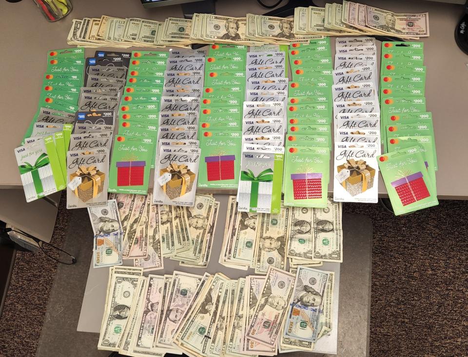 Evidence recovered by Evansville Police Department detectives following the arrest of three people Thursday who stand accused of participating in an "international theft ring."