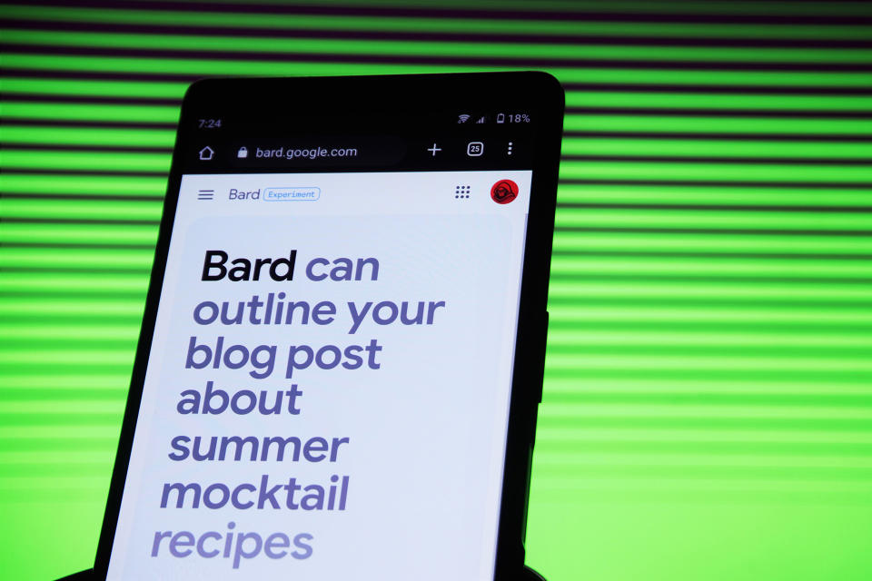 Google Bard on Android phone