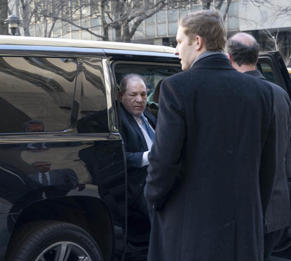 NEW YORK, USA - FEBRUARY 24: Harvey Weinstein arrives at New York City Supreme Court on February 24, 2020 in New York, United States. Weinstein was convicted of third-degree rape and committing a first-degree criminal sexual act. (Photo by Lev Radin/Anadolu Agency via Getty Images)