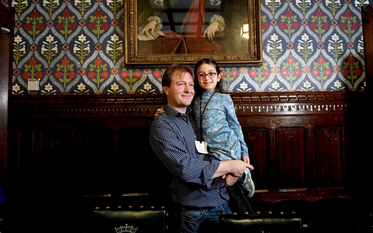 Richard Ratcliffe with his daughter Gabriella  - PA