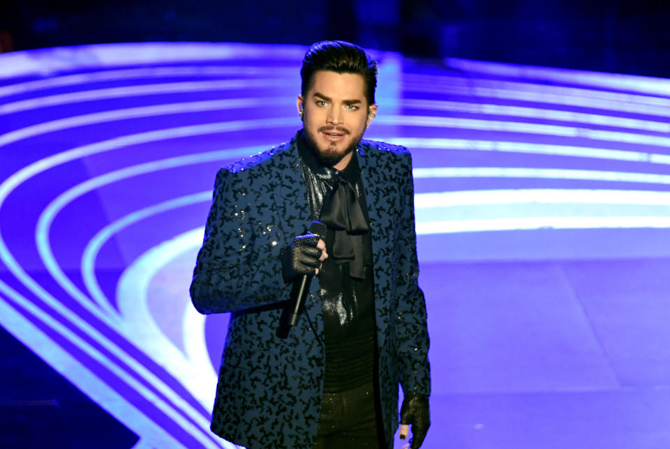 Adam Lambert opened the 2019 Academy Awards with a medley of&nbsp;&ldquo;We Will Rock You&rdquo; and &ldquo;We Are The Champions" alongside&nbsp;original Queen members&nbsp;Brian May and Roger Taylor.&nbsp; (Photo: Kevin Winter via Getty Images)