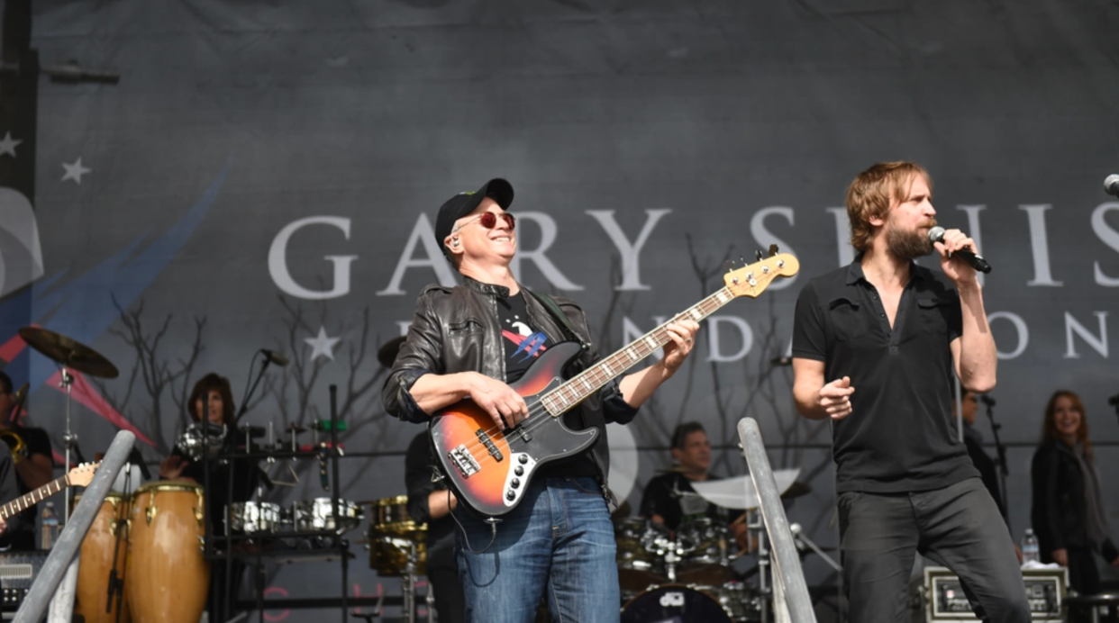 Gary Sinise and the Lt. Dan Band perform at a fundraiser. The Gary Sinise Foundation aims to bring awareness and support to wounded warriors and their families. (U.S. Navy photo by Mass Communication Specialist 1st Class Marie A. Montez/Released)