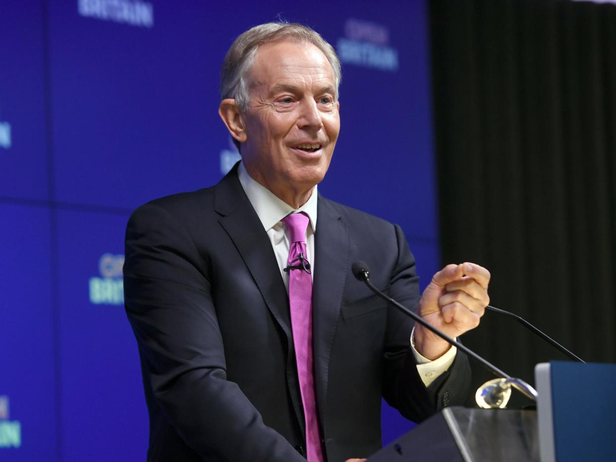 Former Prime Minister Tony Blair during his speech on Brexit: PA