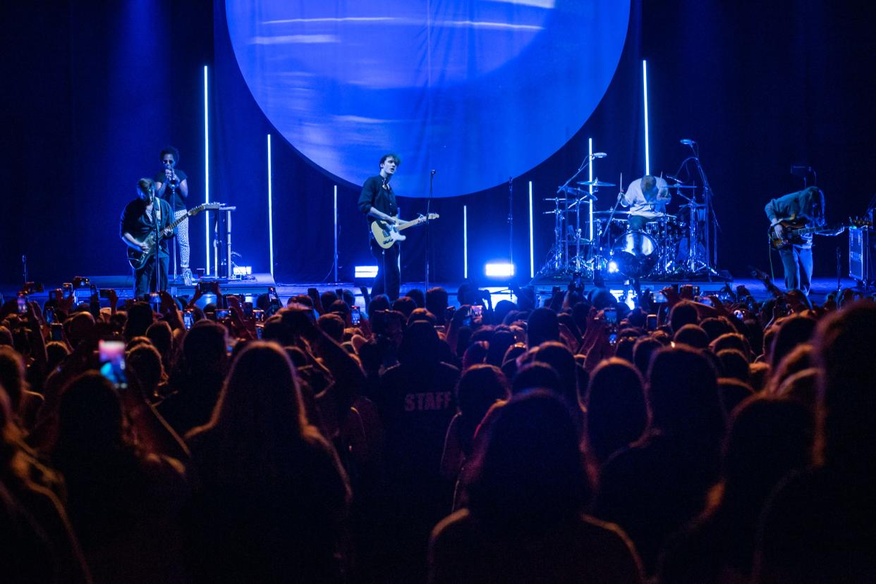 British rock band Lovejoy performs at a sold-out Riverside Theater in Milwaukee on Saturday, May 27, 2023, as part of their first North American tour.