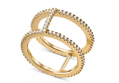 Michael Kors Women's Custom Kors Sterling Silver Pavé Nesting Ring Jacket. (Photo: Macy's)