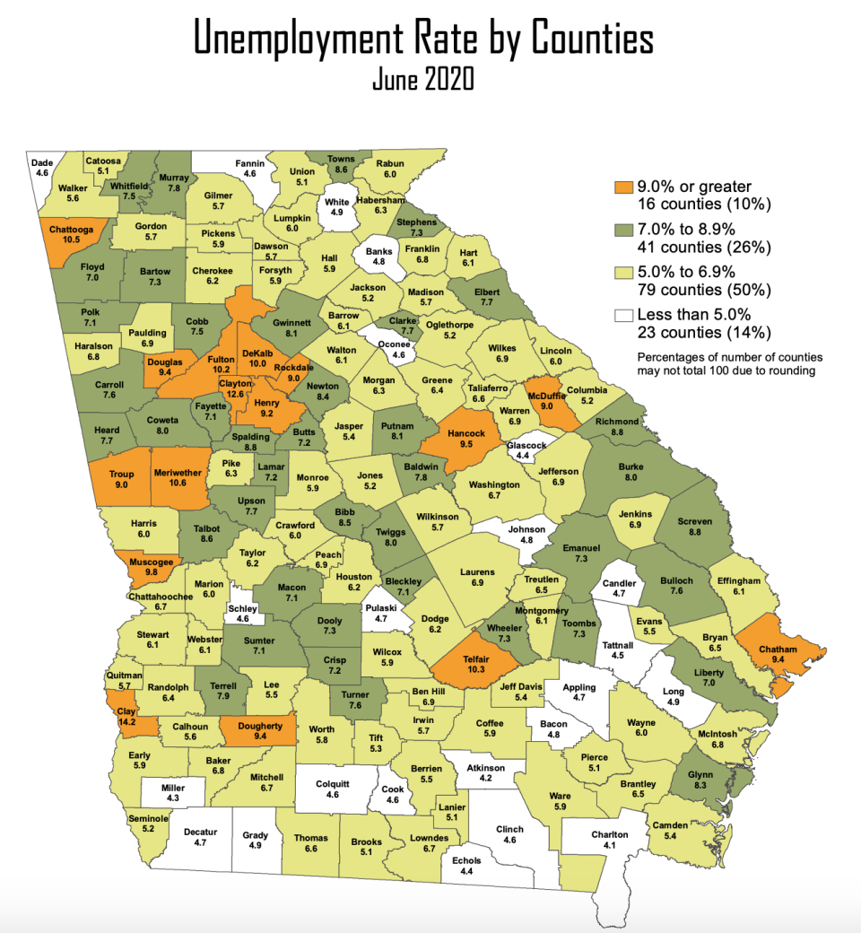 Fulton County, where King is based out of, has a 10.2% unemployment rate. (Photo: Georgia Department of Labor)