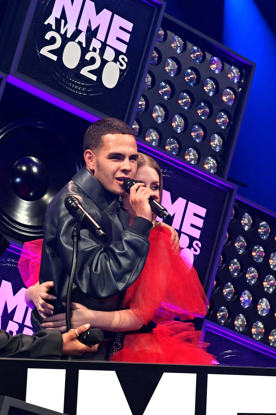 LONDON, ENGLAND - FEBRUARY 12:  Slowthai and Katherine Ryan attend The NME Awards 2020 at the O2 Academy Brixton on February 12, 2020 in London, England.  (Photo by David M. Benett/Dave Benett/Getty Images)