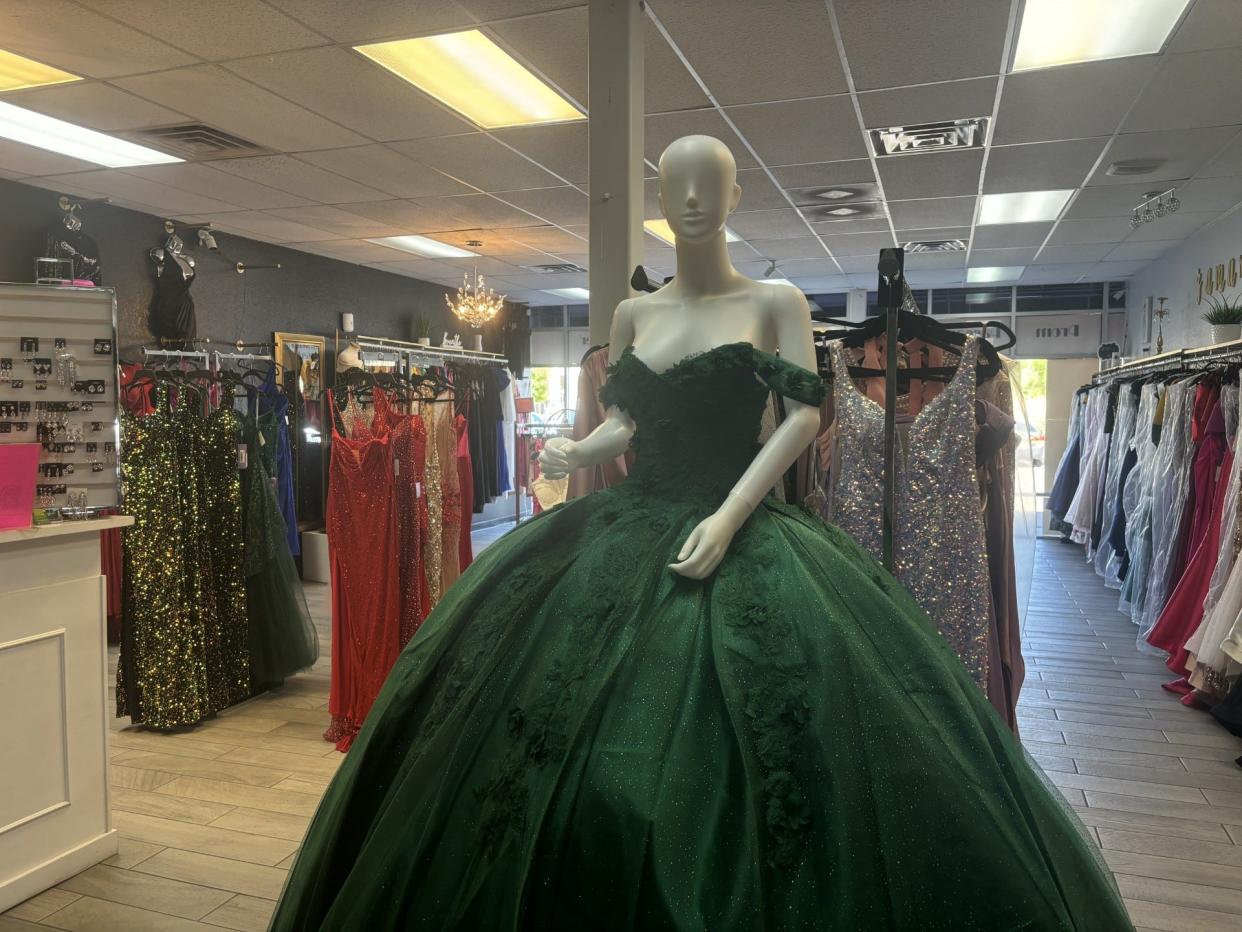 Zamara Couture Boutique, at 2931 George Dieter Dr. Suite H, rents and sells evening gowns. The business is busy with prom season in full swing.