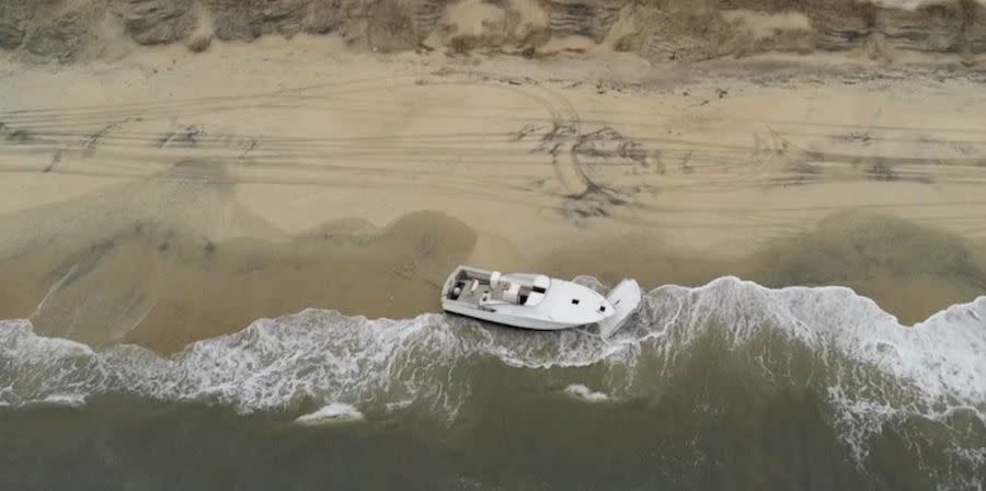 Drone footage of capsized boat (Courtesy: National Park Service)