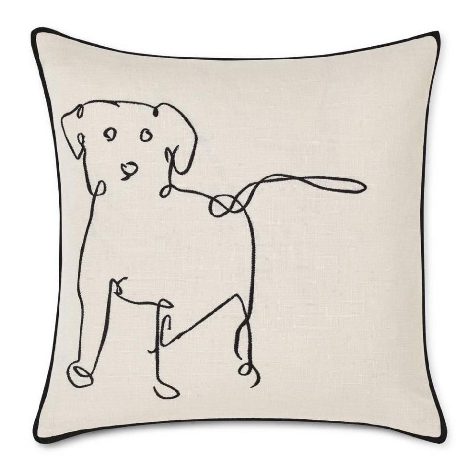 Doodle Dog Embroidered Throw Pillow