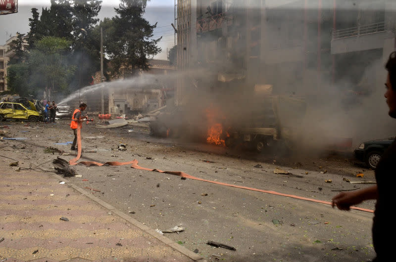 Des tirs de roquettes de la rébellion sur les quartiers d'Alep tenus par les forces gouvernementales, ici sur l'hôpital Al Dabit, ont fait mardi au moins 19 morts et 80 blessés, selon l'Observatoire syrien des droits de l'homme (OSDH). L'état-major syrien accuse le Front al Nosra, affilié à Al Qaïda, ainsi que les groupes Ahrar al Cham et Djaïch al Islam d'être à l'origine de ces pilonnages sur la ville du nord de la Syrie. /Photo prise le 3 mai 2016/SANA