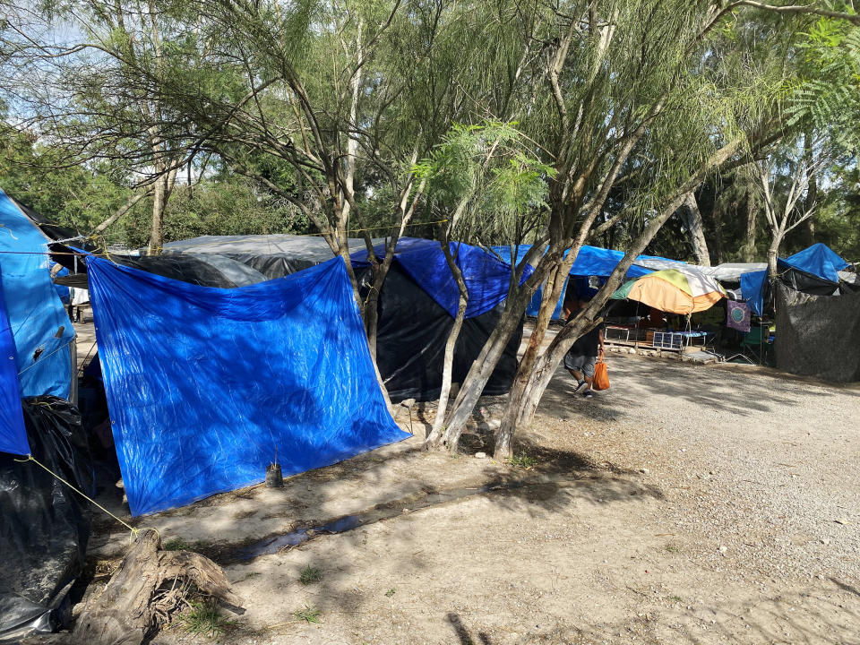 Image: Camp in Matamoros (Gabe Gutierrez / NBC News)