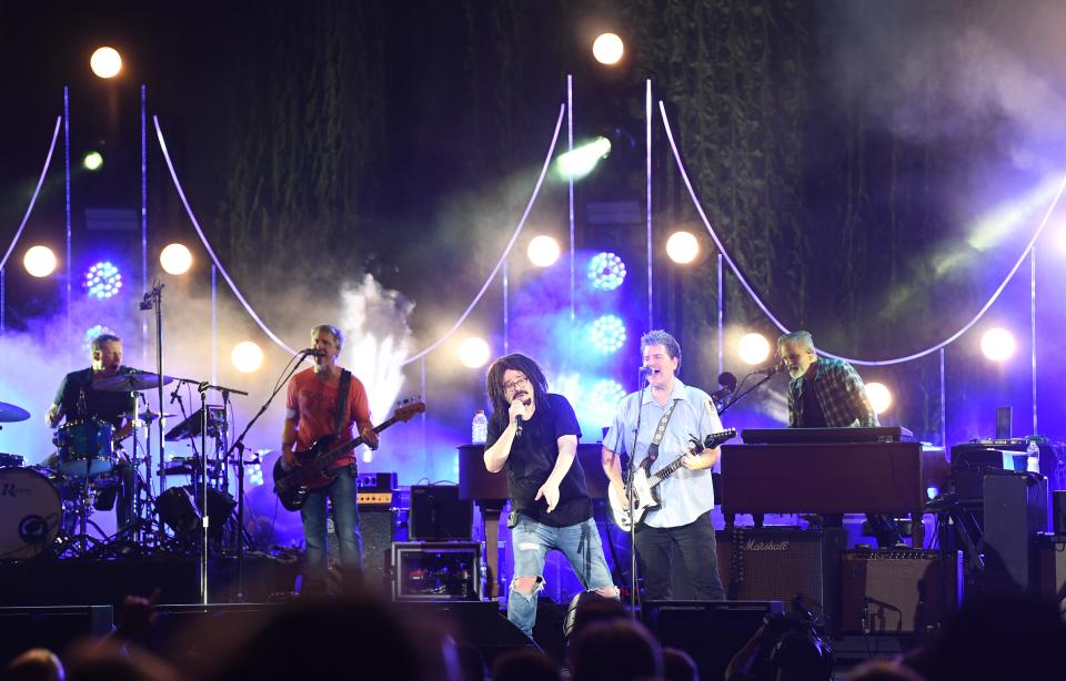 Aug 16, 2017; West Palm Beach, FL, USA; Recording artist Adam Duritz and the Counting Crows performs at the Coral Sky Amphitheatre.  Mandatory Credit: Ron Elkman/USA TODAY NETWORK