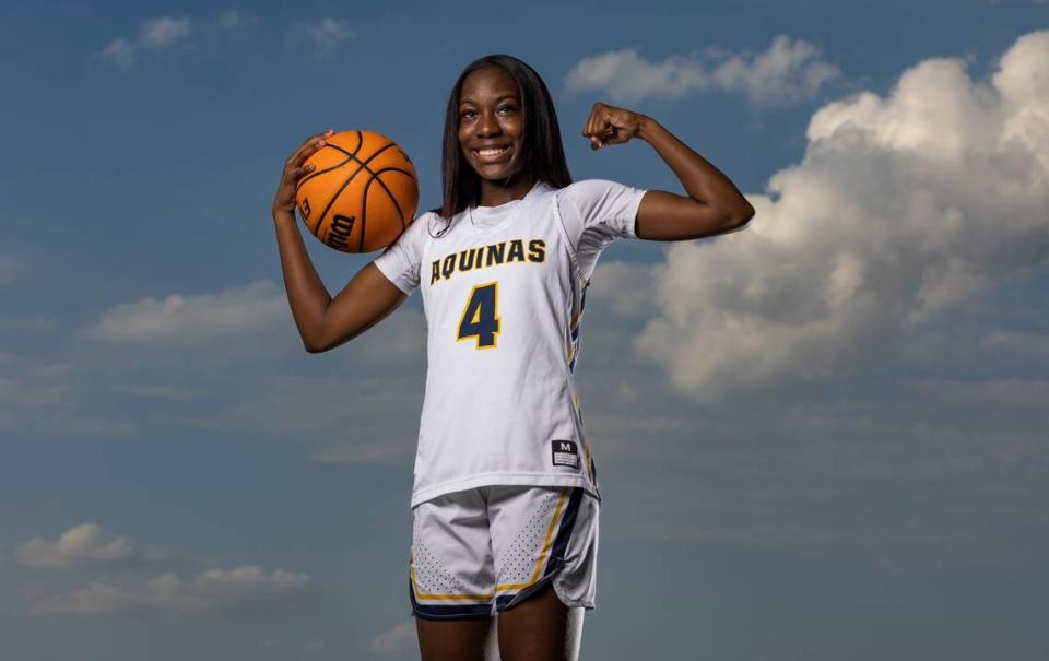 Karina Gordon, St.Thomas Aquinas High School, Basketball. All-Broward players photographed at Brian Piccolo Sports Park on Tuesday, March 7, 2022, in Cooper City, Fla.