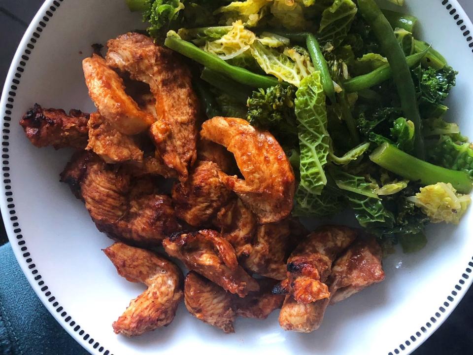 Chicken and salad on a plate