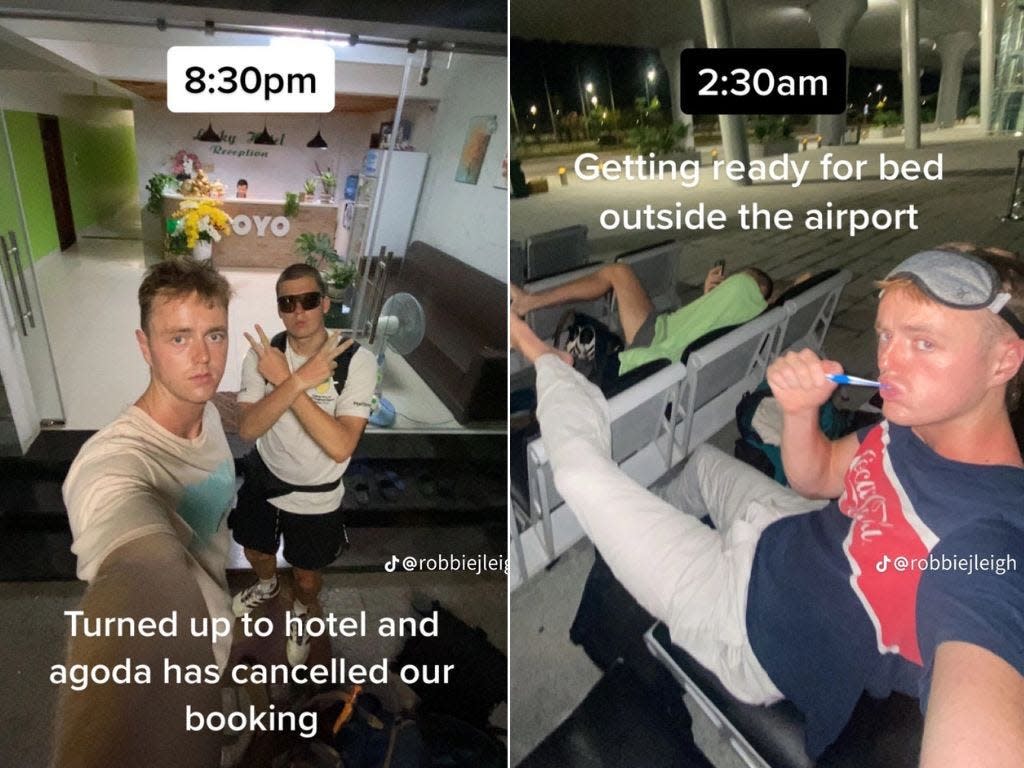 A TikTok video showed two men stranded in Ho Chi Minh City, after their hotel booking was canceled.