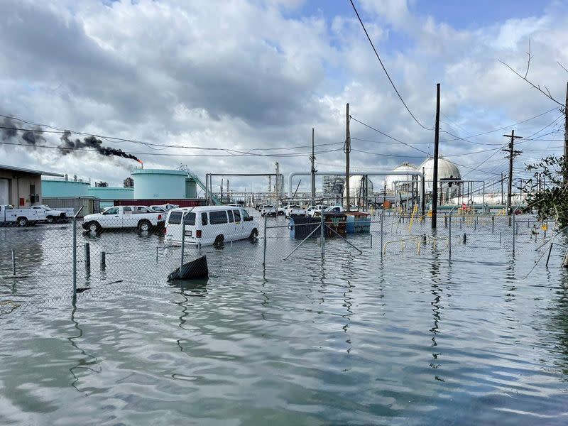 FILE PHOTO: The Shell Norco manufacturing facility is flooded after Hurricane Ida pummeled Norco, Louisiana