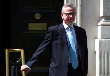 Britain's Secretary of State for Environment, Food and Rural Affairs Michael Gove is seen outside the Cabinet Office in London