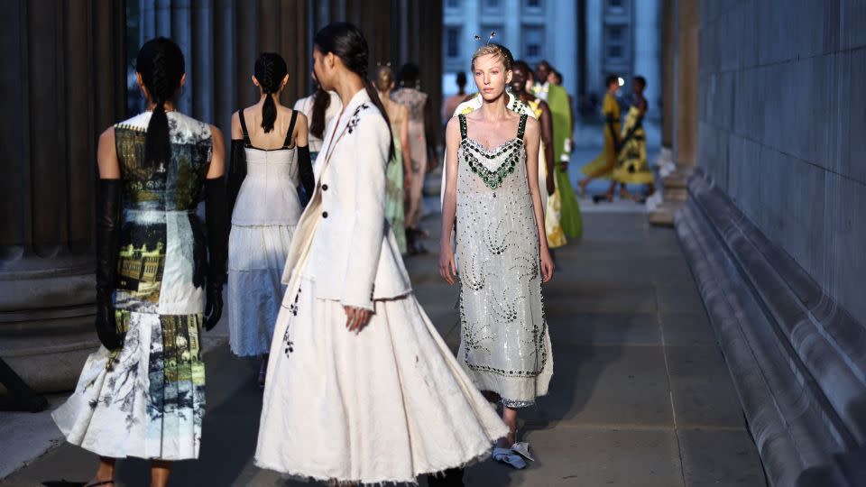 Erdem's collection was partly inspired by the protected stately home, Chatsworth House, in the North of England. - Henry Nicholls/AFP/Getty Images