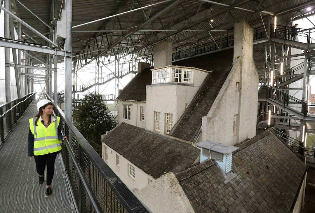 The house is protected by a huge box (Picture: PA)