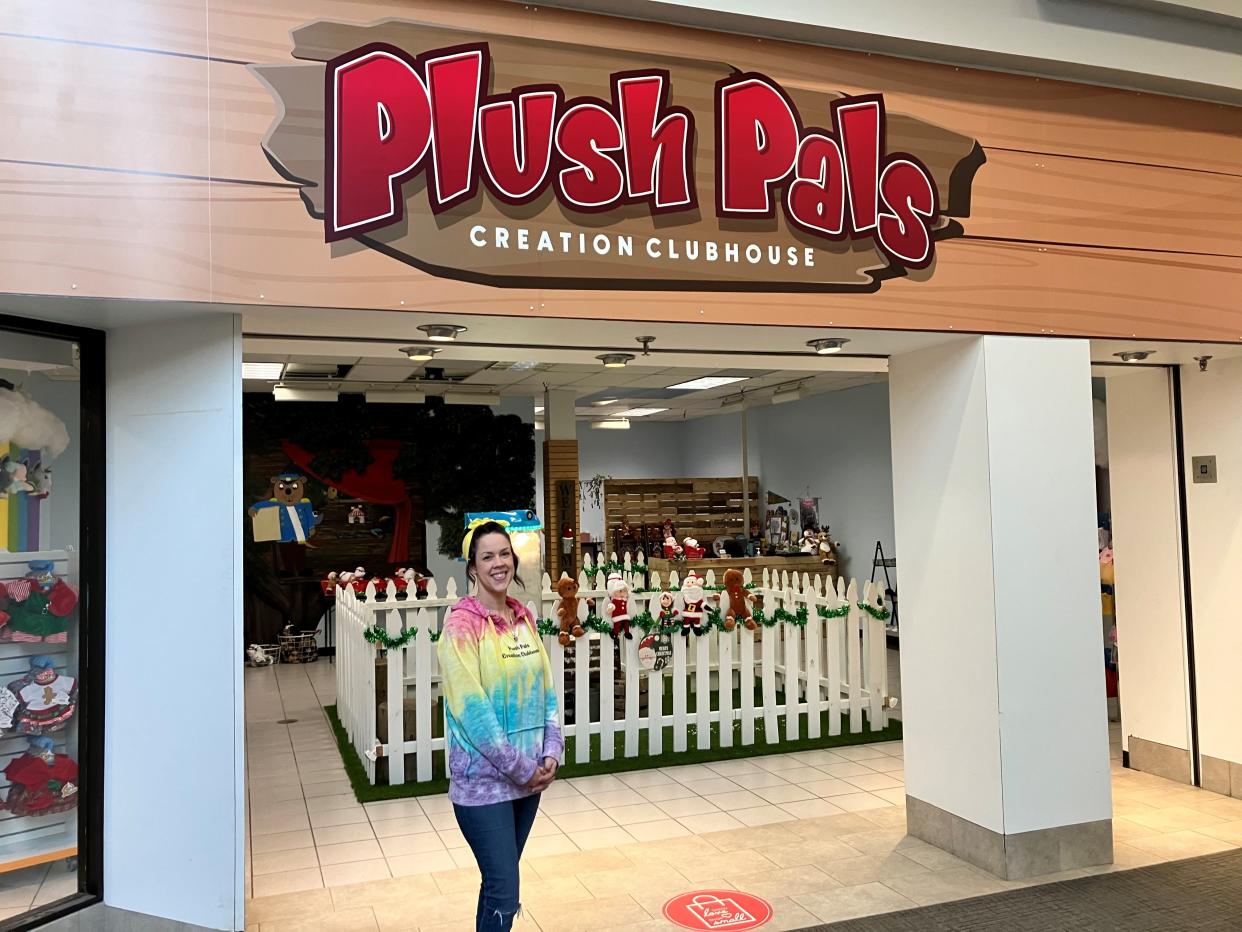 Lori Anne Mosser, one of several new store owners at Indian Mound Mall, operates Plush Pals, located next to the JCPenney store.