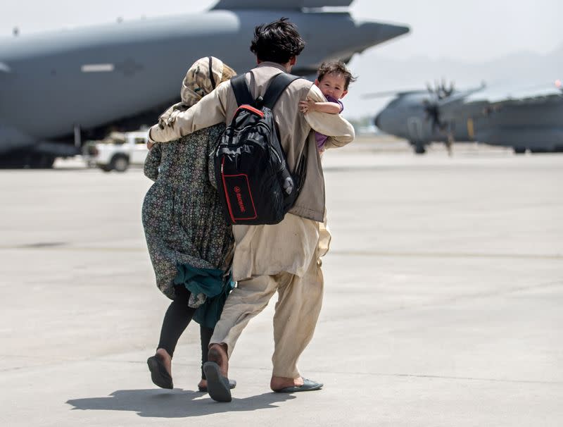 Evacuation at Hamid Karzai International Airport