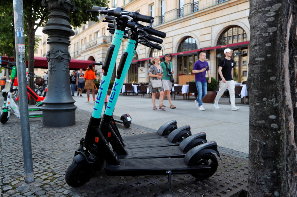 Tier e-scooters in Berlin, Germany. Photo: Fabrizio Bensch/Reuters