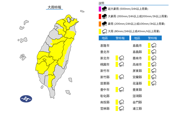 13縣市大雨特報。(資料照)