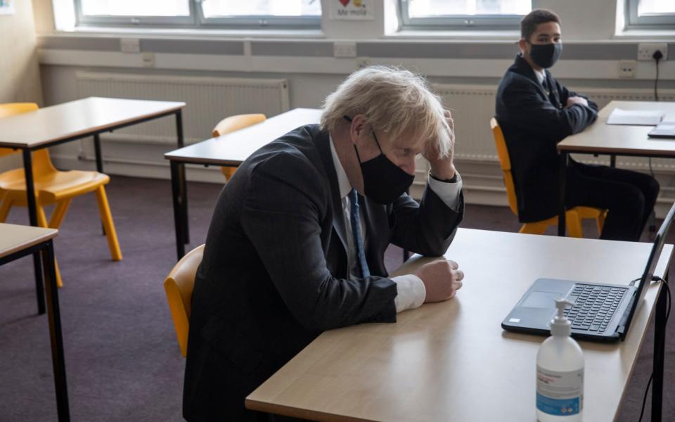 Must do better: Boris Johnson during a visit to a South London school todady - Times Newspaper
