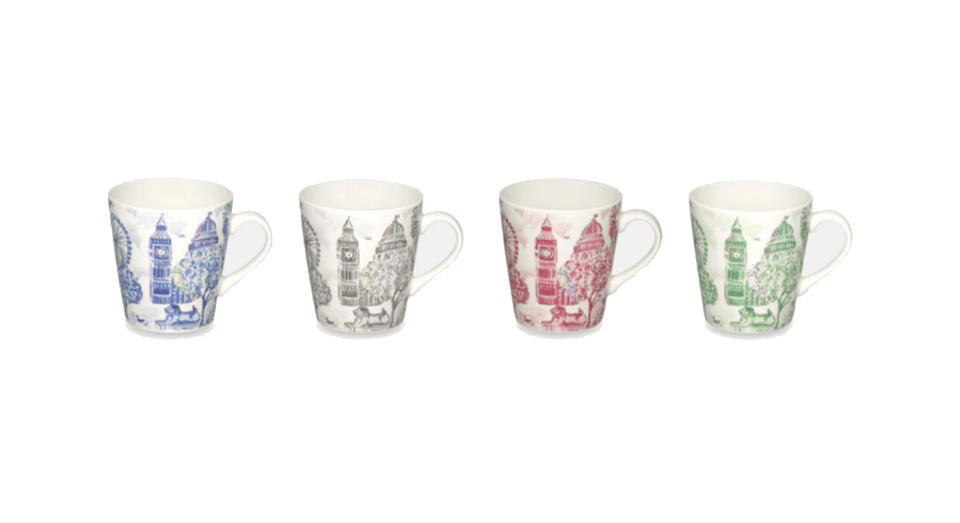 London Toile Set of 4 Mini Stanley Mugs