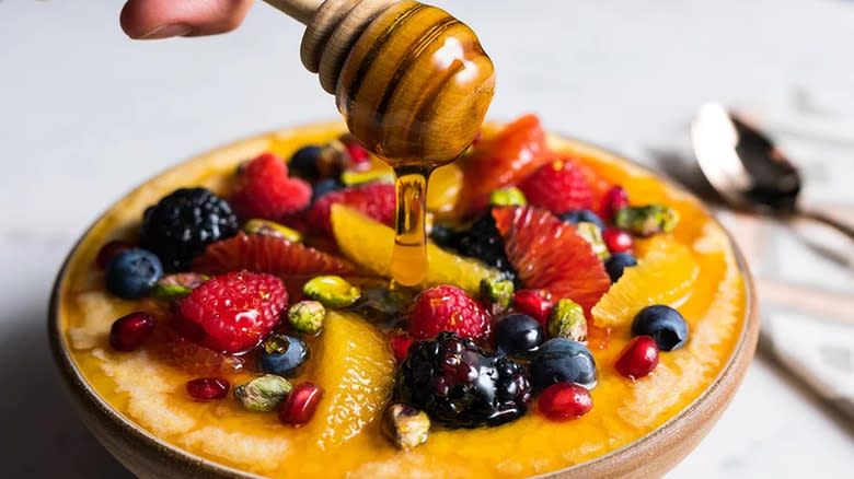 polenta with fruit and honey