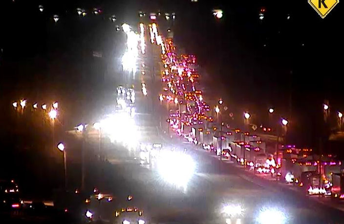 This image from traffic cameras shows the back up on I-71/75 at Richwood Road in Boone County early Wednesday