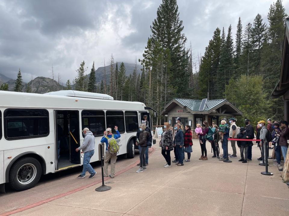 Crowds at Rocky Mountain National Park in Colorado