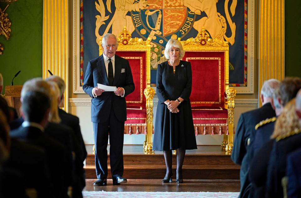 King Charles III said he would draw on his mother’s “shining example” and seek the welfare of everyone in Northern Ireland.