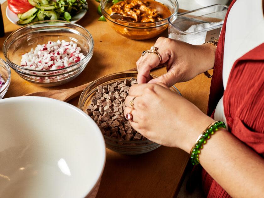 Karla Vasquez in the LA Times test kitchen