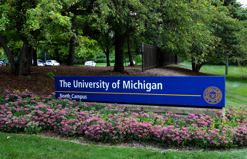 ANN ARBOR, MI -  JULY 30:  The University Of Michigan North Campus signage at the University Of Michigan in Ann Arbor, Michigan on July 30, 2019.  (Photo By Raymond Boyd/Getty Images)