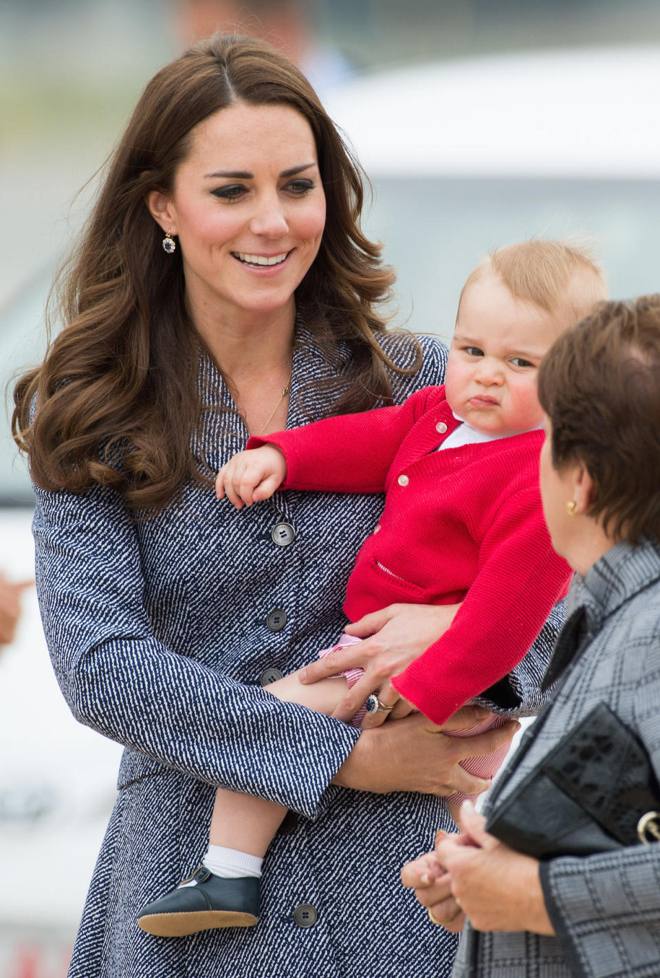 When she pretended her baby wasn't wriggling out of her arms