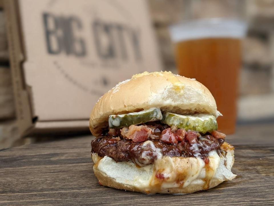 The Tipsy Bacon Ranch Steak Burger from Big City Pizza.