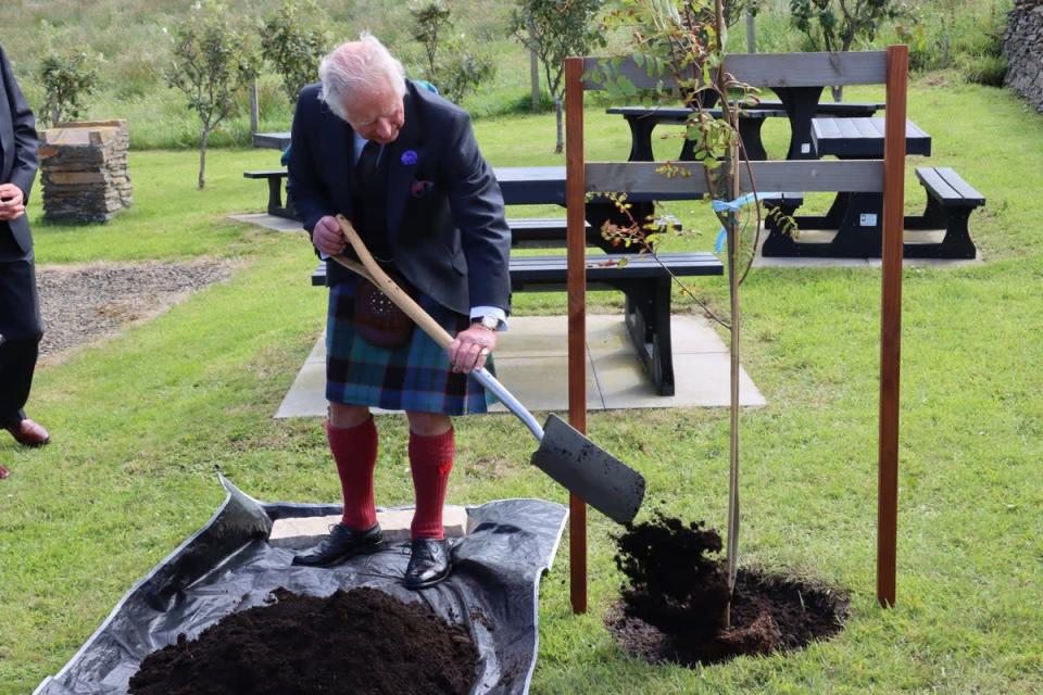 The Prince planted a tree after the service (Neil Buchan/PA)