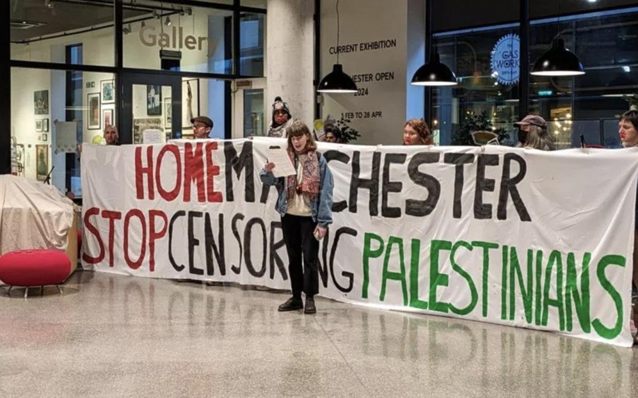 A protest at HOME, Manchester